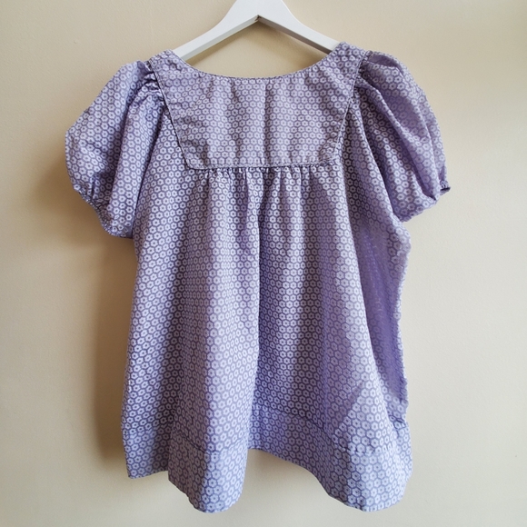 Vintage adorable lilac coloured short sleeve blouse, large size - Picture 2 of 5